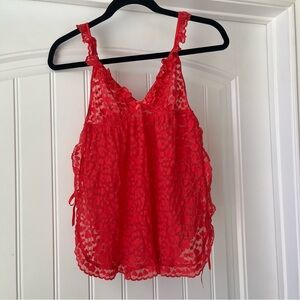 Victoria’s Secret Women’s The Lacie Lace Ruffle Heart Babydoll Lingerie Large